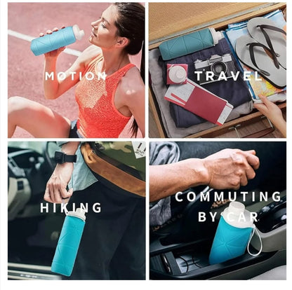 Silicone Foldable Portable Lightweight Reusable Water Bottle with Leak-Proof Lid & Lanyard for Outdoor Travel Cycling Gym & Camping
