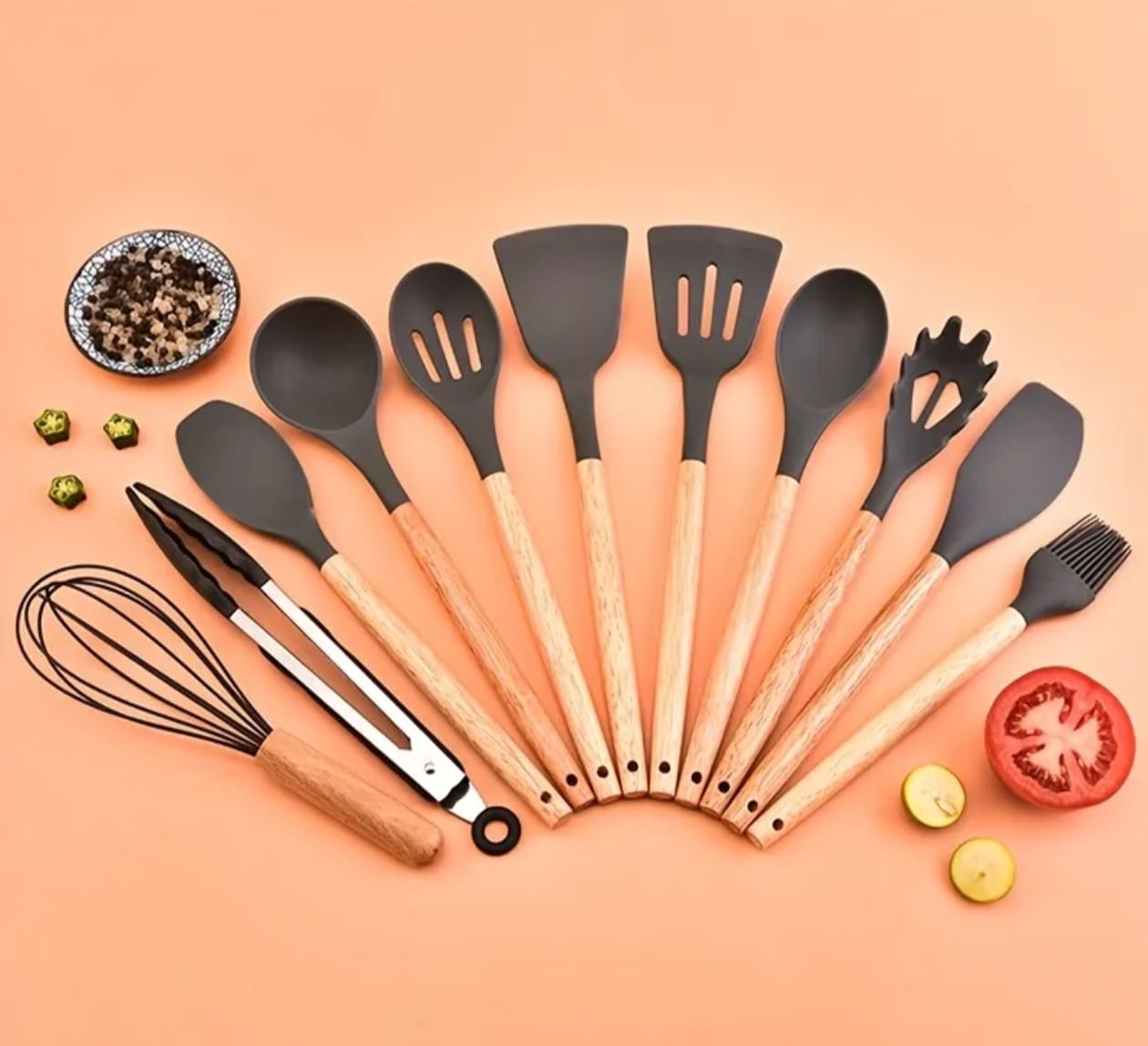 12-Piece Silicone Kitchen Utensils Set