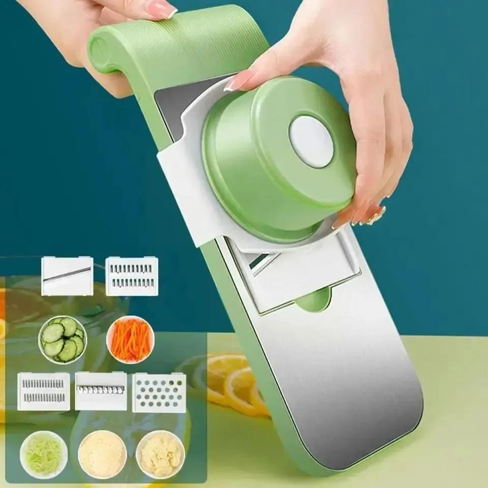 5 in 1 vegetable cutter - Vegetable slicer Salad handheld chopper changeable blades kitchen tool