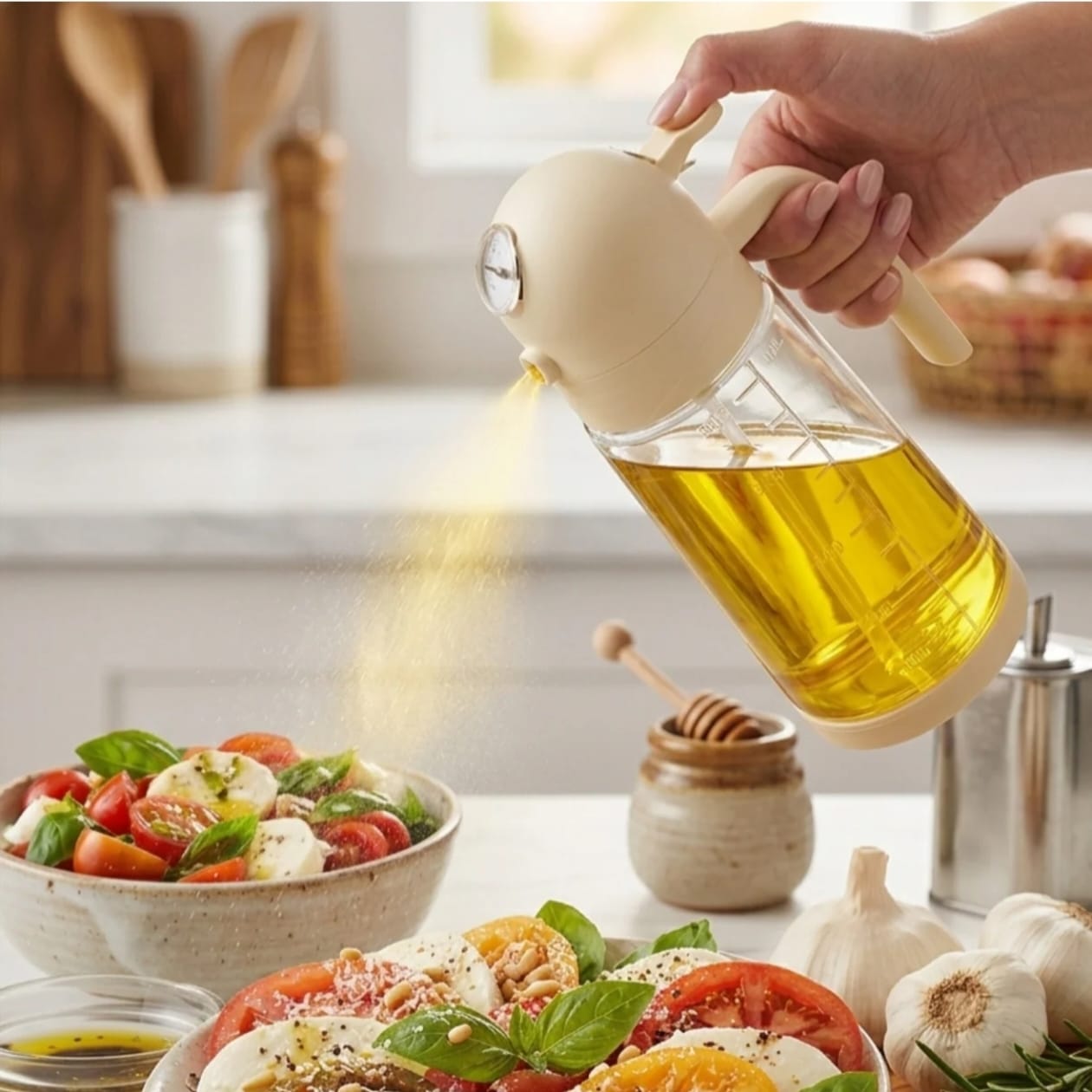 1 pc Assorted 500 ml Oil Spray Bottle – Oil Mister with One-Touch Spray