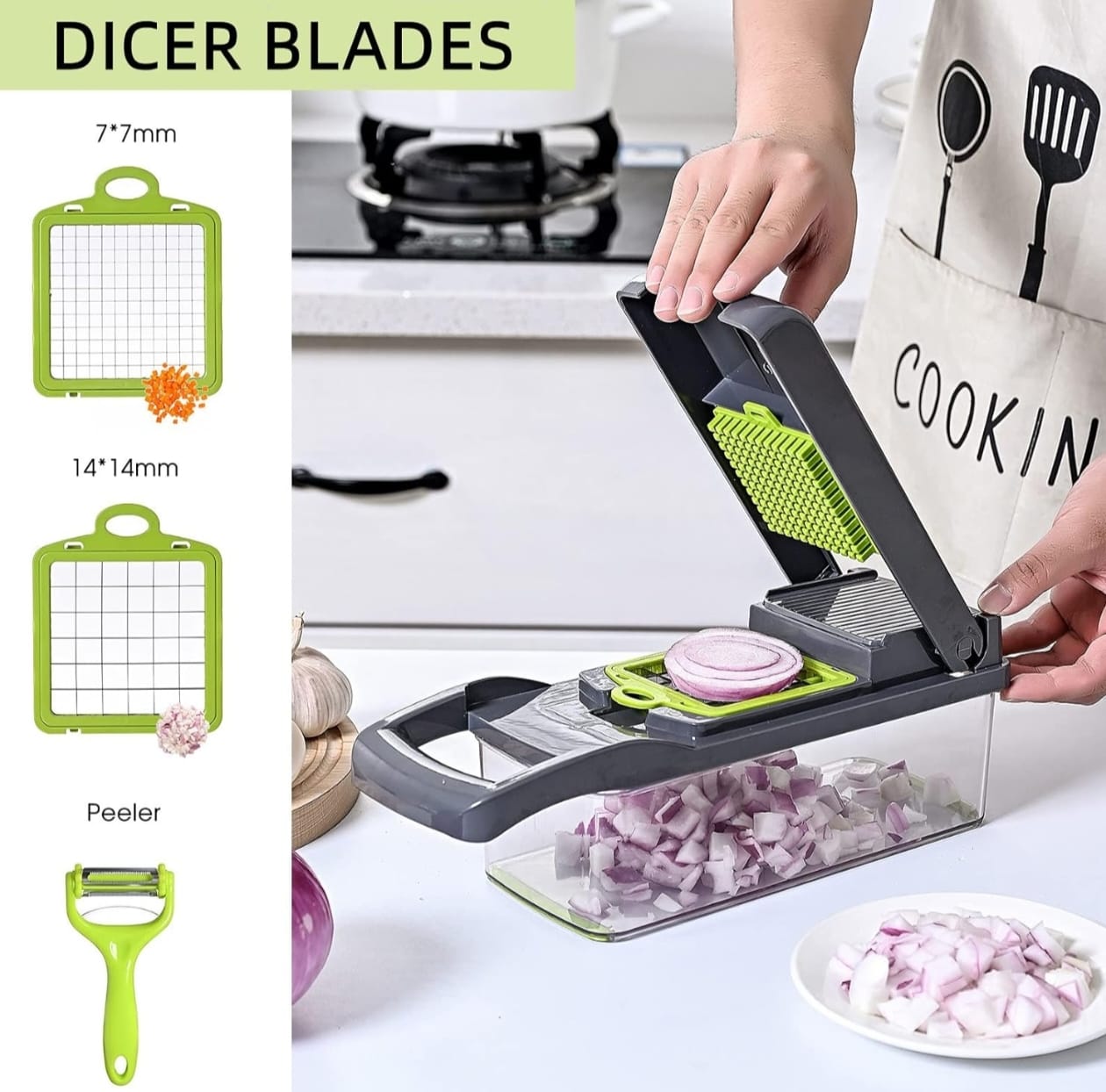 Vegetable Chopper Slicer 16-in-1 with Spice Chopper