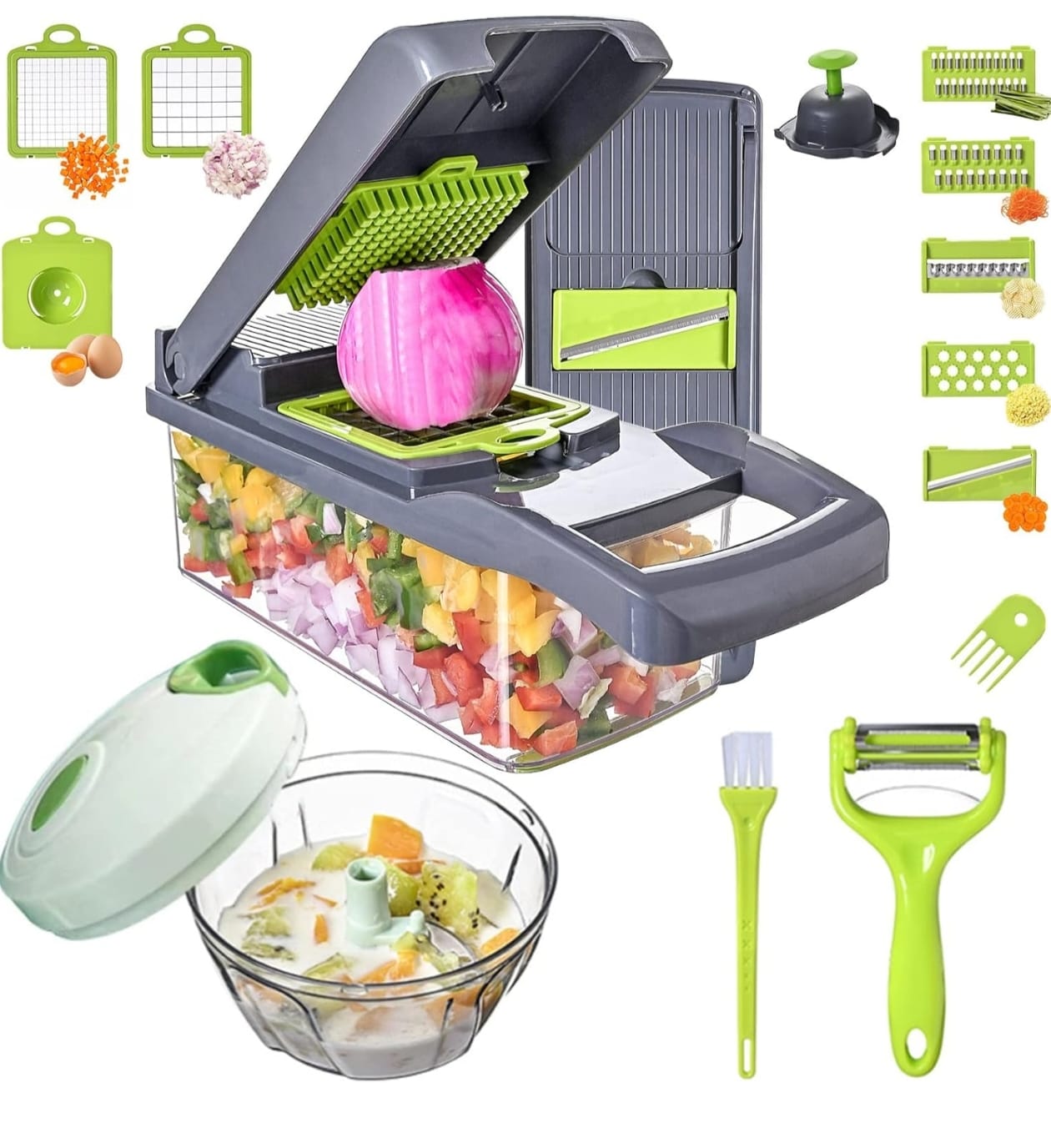 Vegetable Chopper Slicer 16-in-1 with Spice Chopper