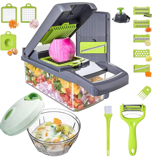 Vegetable Chopper Slicer 16-in-1 with Spice Chopper